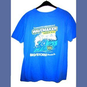 Big Storm Wavemaker Beer Florida Brewery Collectible Blue T-Shirt Cotton Large